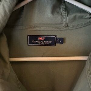 Vineyard Vines Olive and Navy Hooded Windbreaker